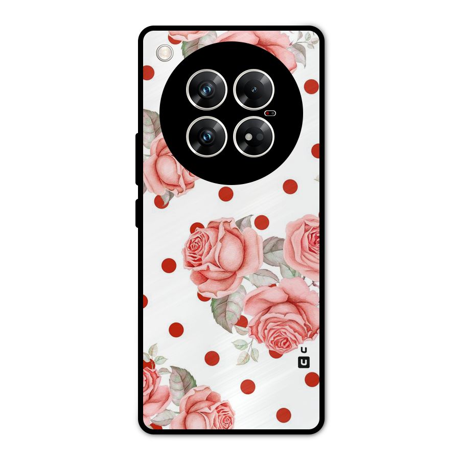 Red Peach Shade Flowers Metal Back Case for Infinix Zero 40 5G