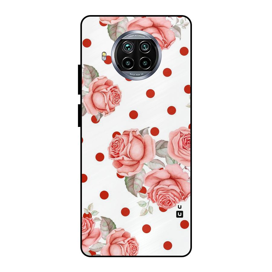 Red Peach Shade Flowers Metal Back Case for Mi 10i