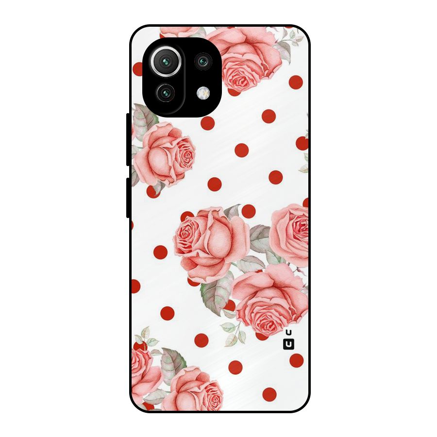 Red Peach Shade Flowers Metal Back Case for Mi 11 Lite NE 5G