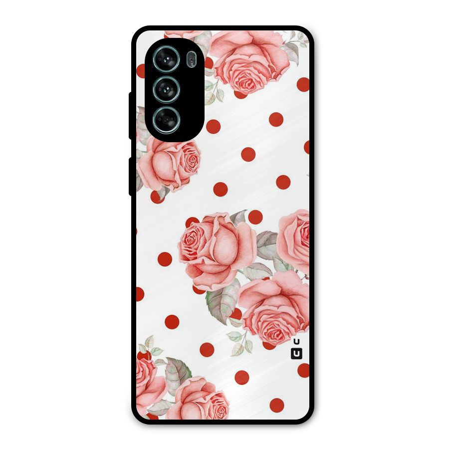 Red Peach Shade Flowers Metal Back Case for Moto G62