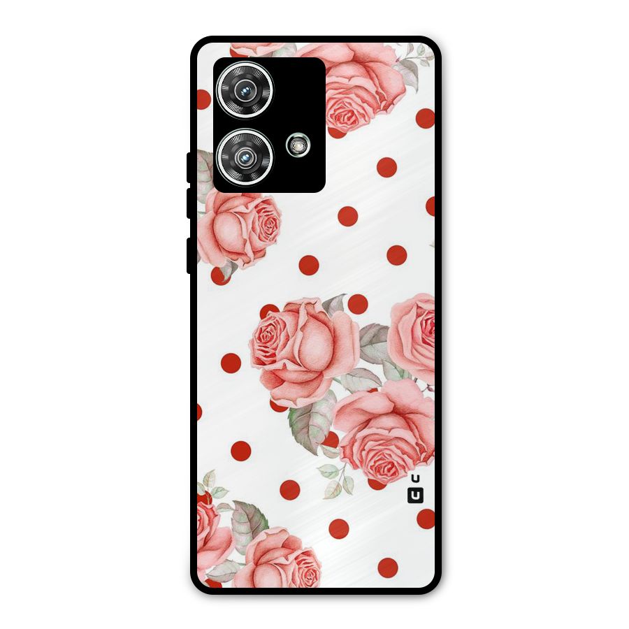 Red Peach Shade Flowers Metal Back Case for Motorola Edge 40 Neo