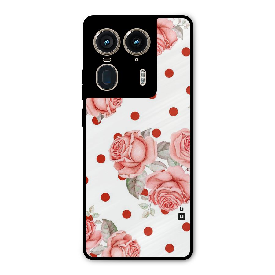 Red Peach Shade Flowers Metal Back Case for Motorola Edge 50 Ultra