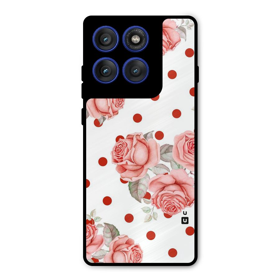 Red Peach Shade Flowers Metal Back Case for Motorola Edge 60 Pro
