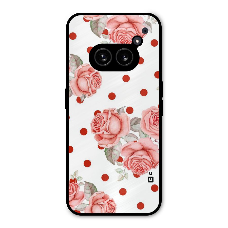 Red Peach Shade Flowers Metal Back Case for Nothing Phone 2a Plus