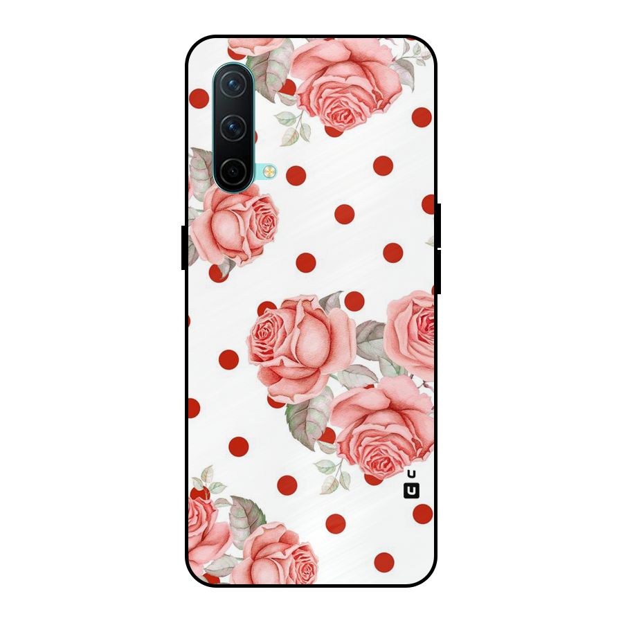 Red Peach Shade Flowers Metal Back Case for OnePlus Nord CE 5G
