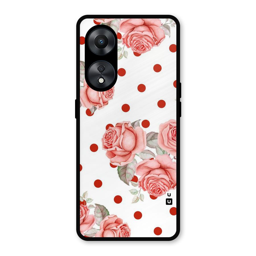 Red Peach Shade Flowers Metal Back Case for Oppo A78