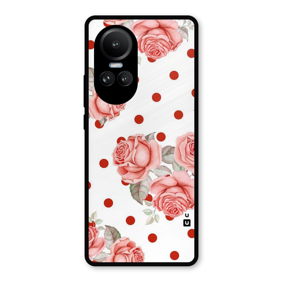 Red Peach Shade Flowers Metal Back Case for Oppo Reno10
