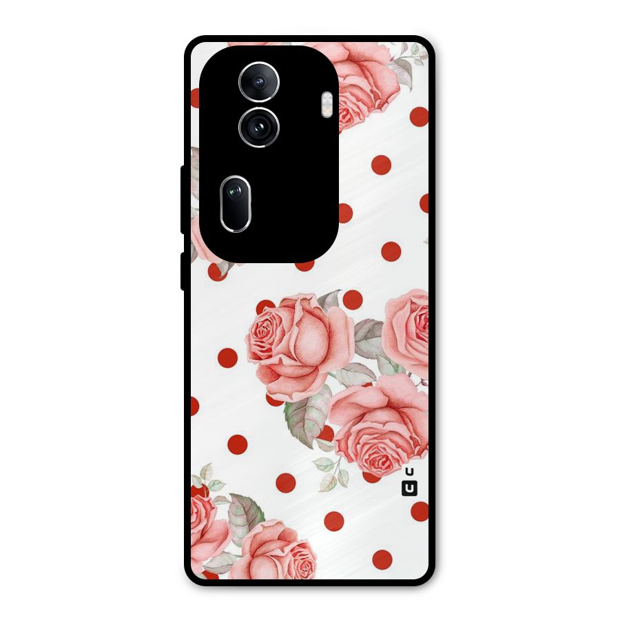 Red Peach Shade Flowers Metal Back Case for Oppo Reno11 Pro 5G