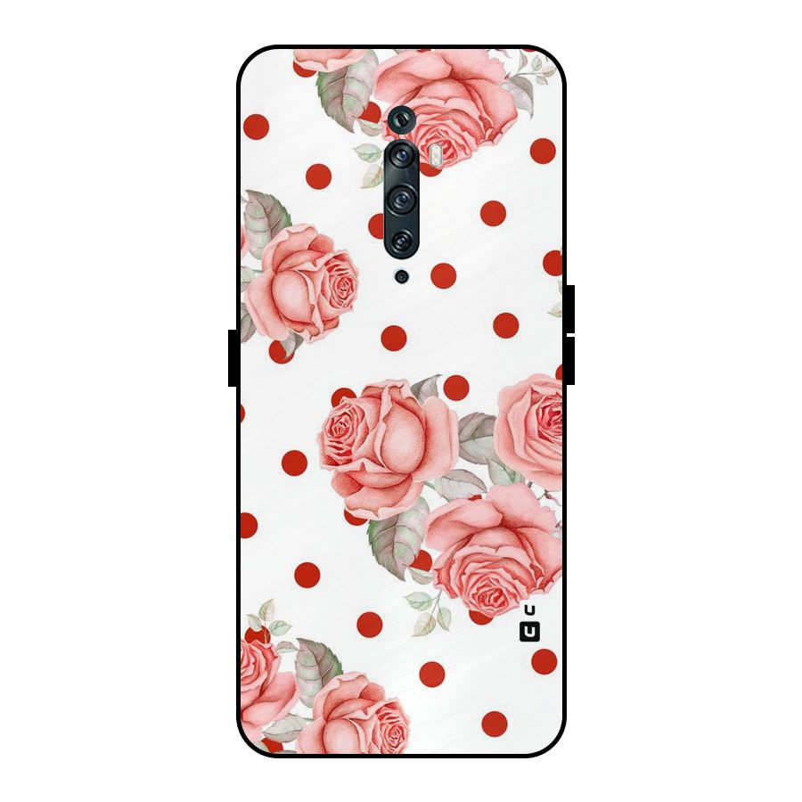 Red Peach Shade Flowers Metal Back Case for Oppo Reno2 Z