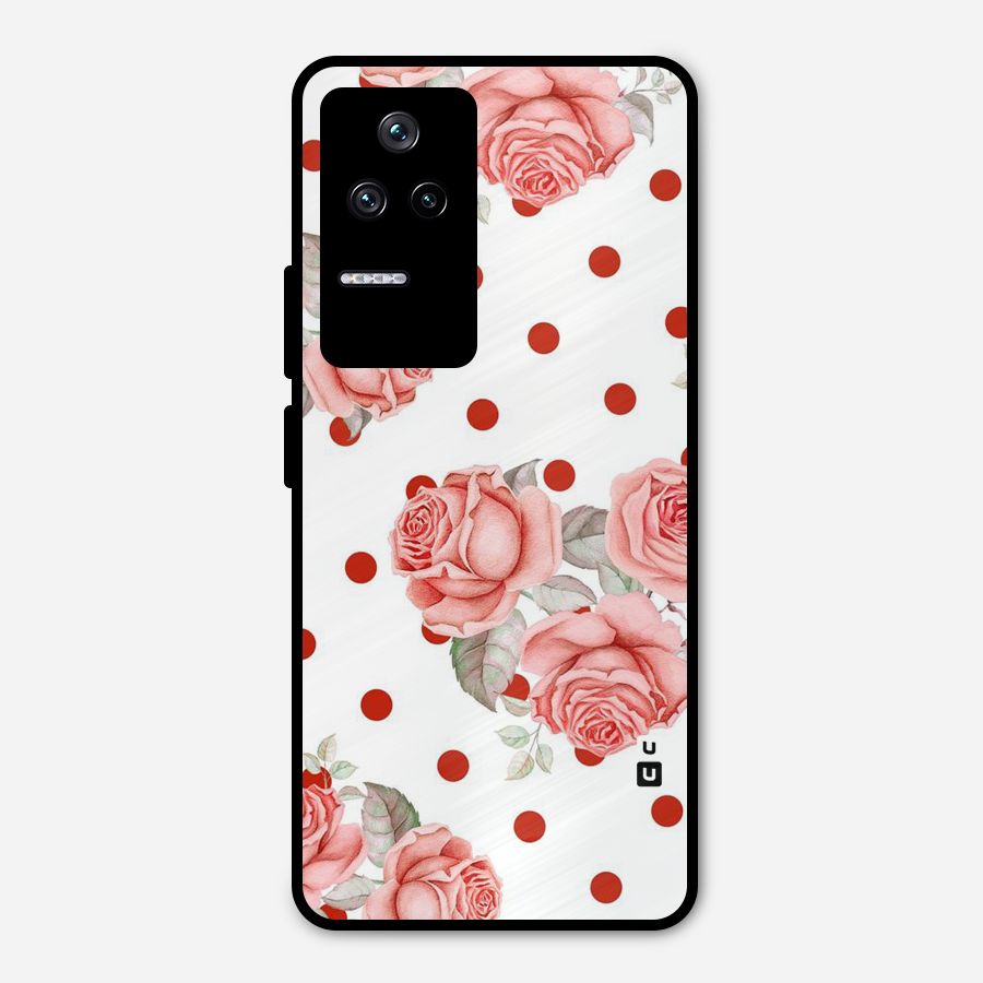 Red Peach Shade Flowers Metal Back Case for Poco F4 5G