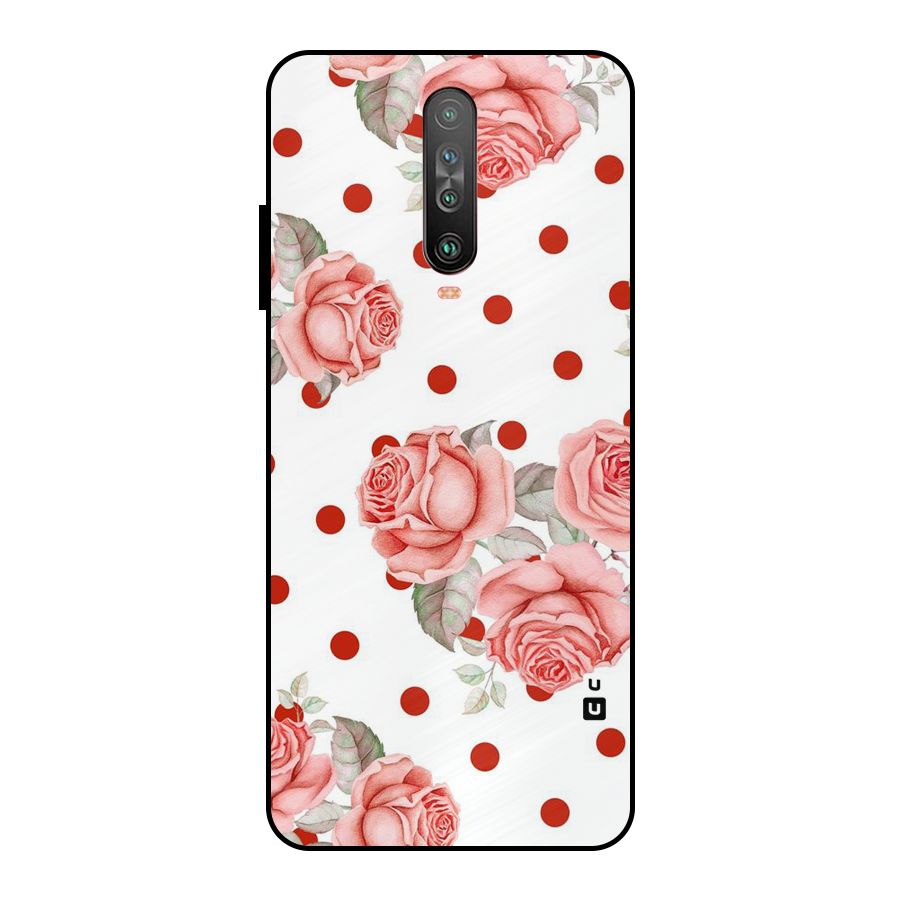 Red Peach Shade Flowers Metal Back Case for Poco X2