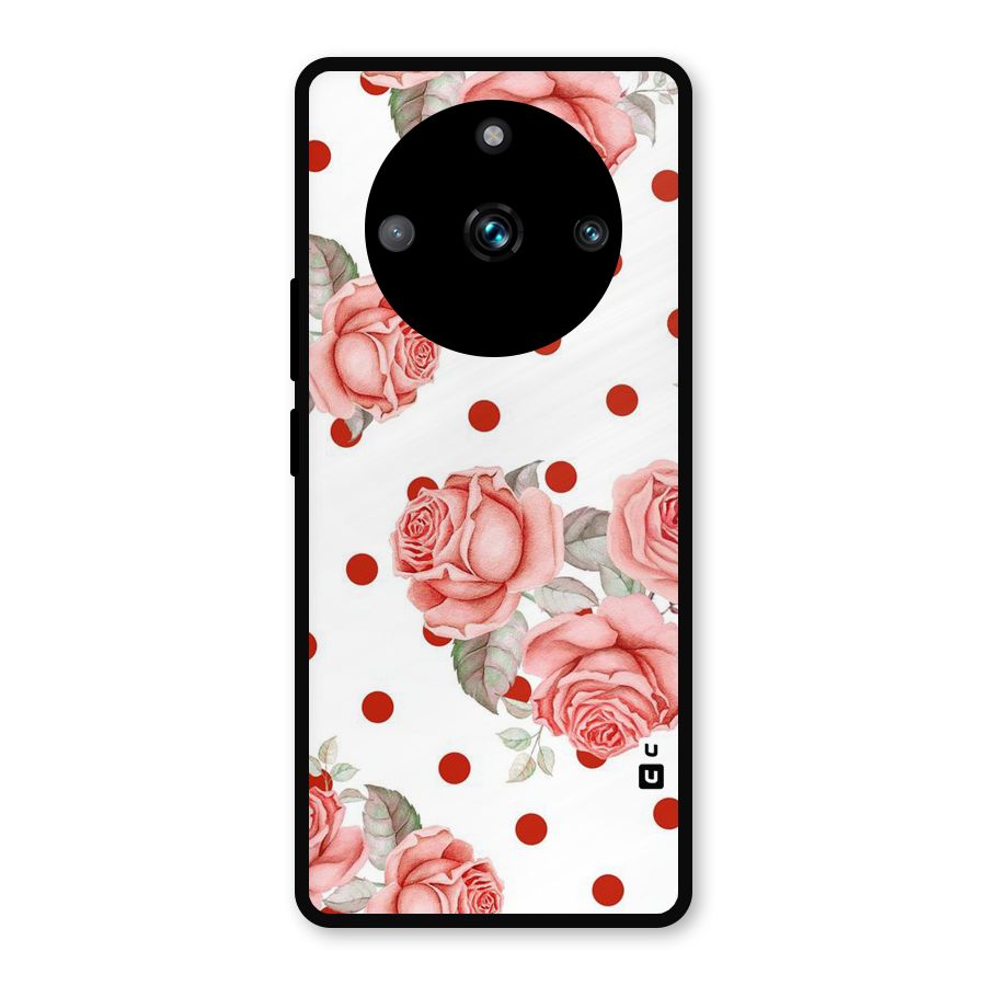 Red Peach Shade Flowers Metal Back Case for Realme 11 Pro Plus