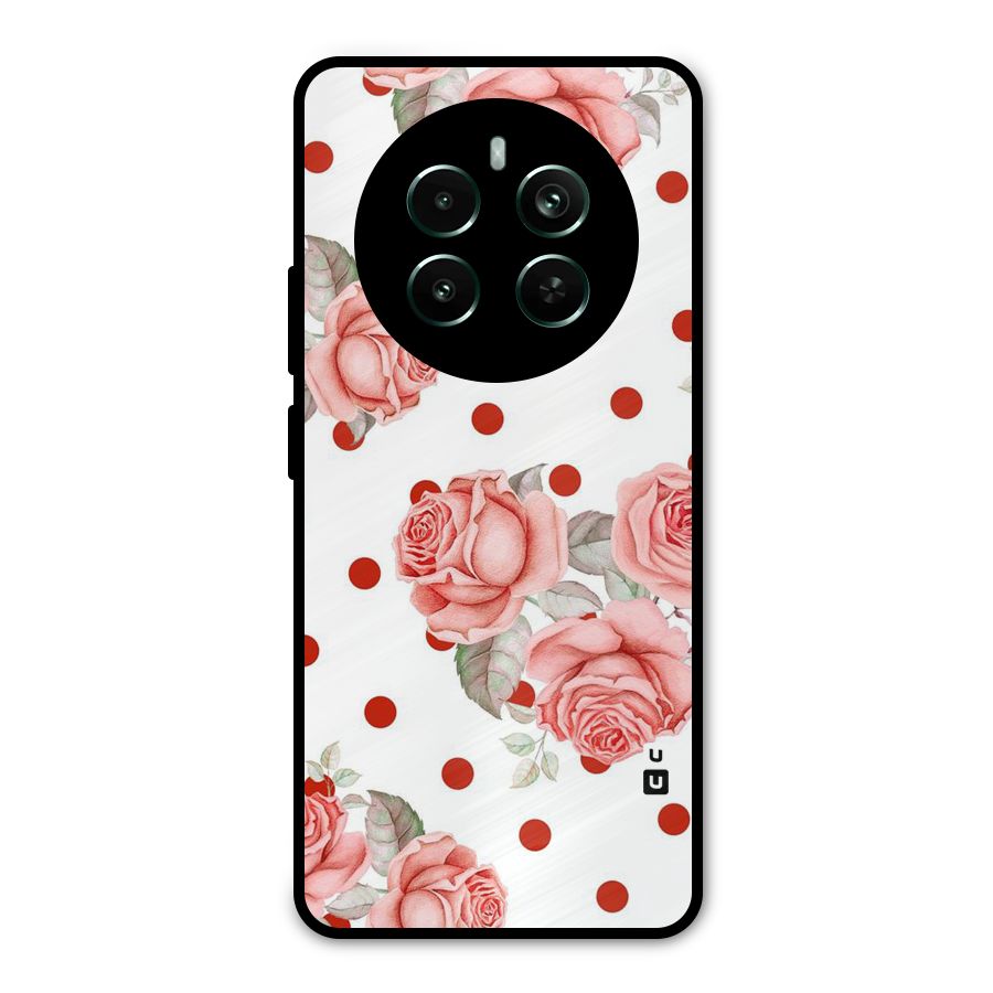 Red Peach Shade Flowers Metal Back Case for Realme 12 Pro Plus