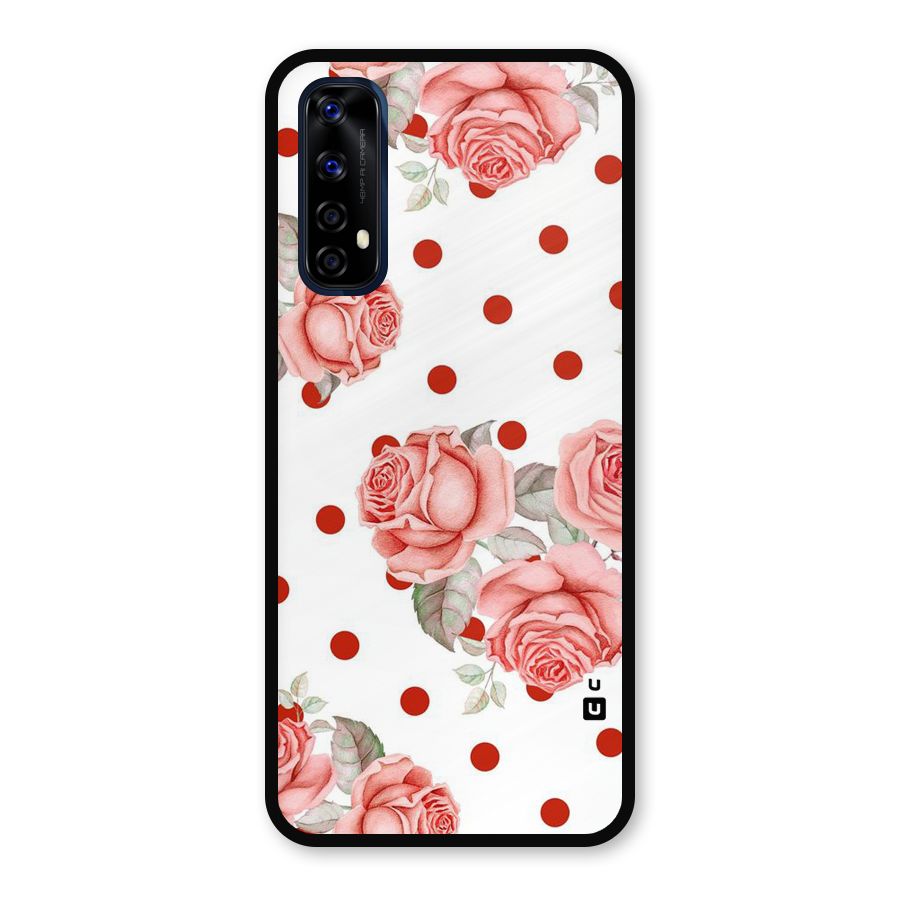 Red Peach Shade Flowers Metal Back Case for Realme 7