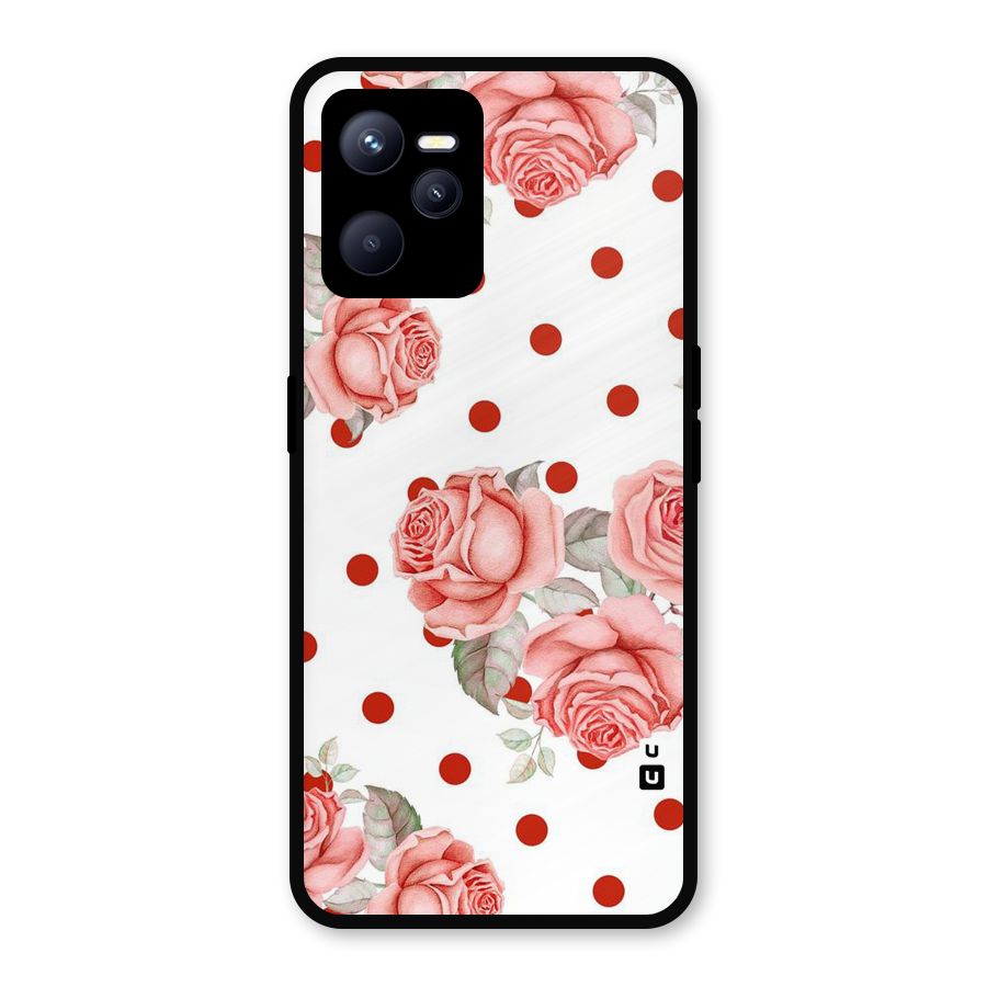 Red Peach Shade Flowers Metal Back Case for Realme C35