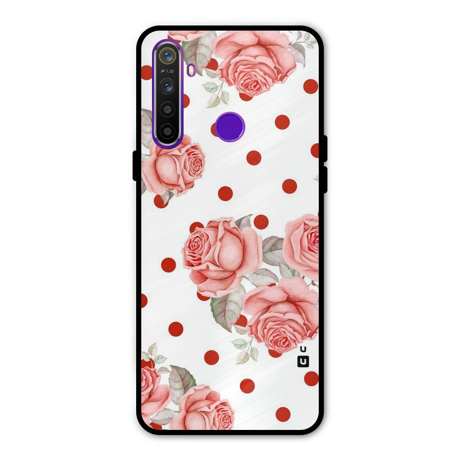 Red Peach Shade Flowers Metal Back Case for Realme Narzo 10