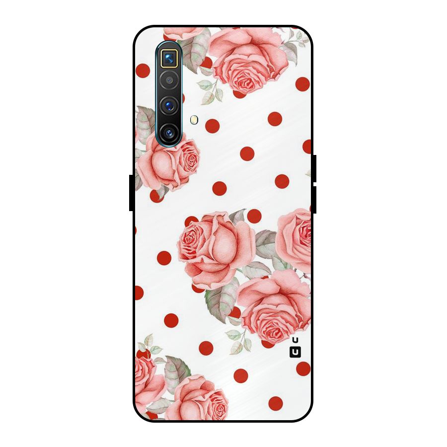 Red Peach Shade Flowers Metal Back Case for Realme X3