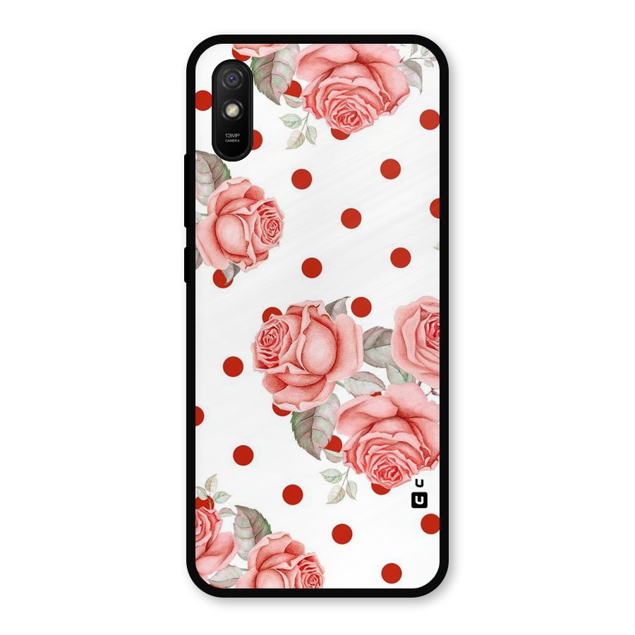 Red Peach Shade Flowers Metal Back Case for Redmi 9a
