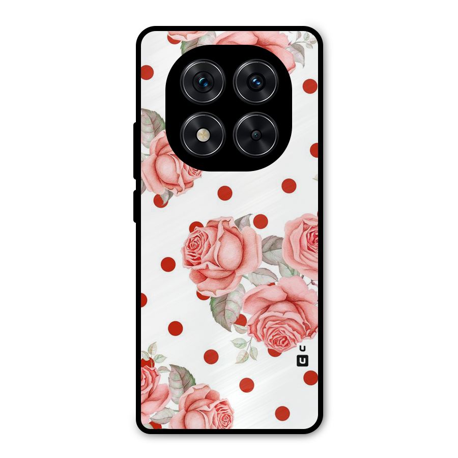 Red Peach Shade Flowers Metal Back Case for Redmi Note 14 Pro 5G