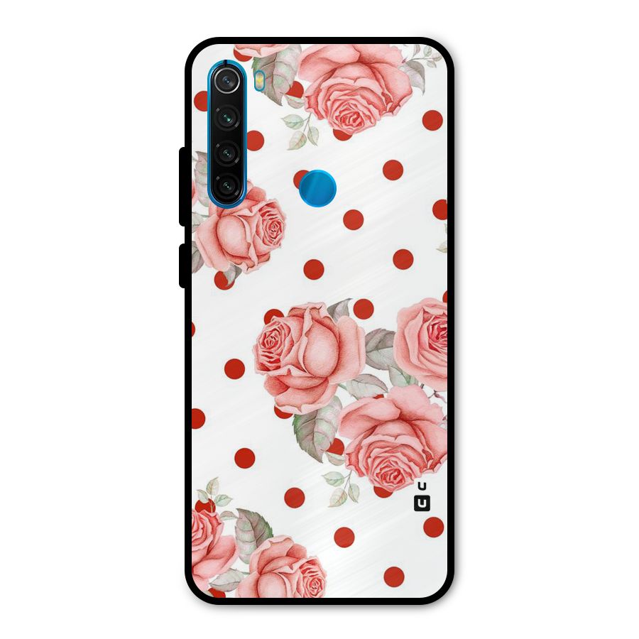 Red Peach Shade Flowers Metal Back Case for Redmi Note 8