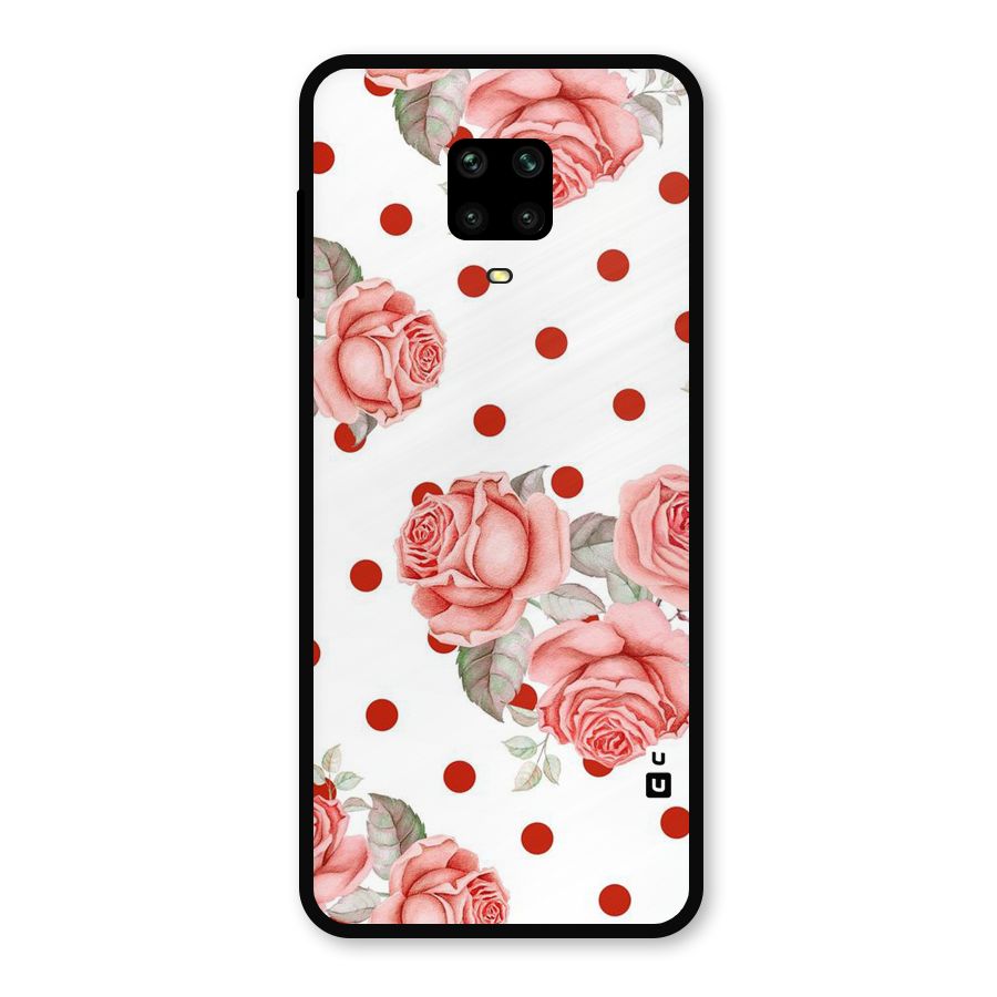 Red Peach Shade Flowers Metal Back Case for Redmi Note 9 Pro Max