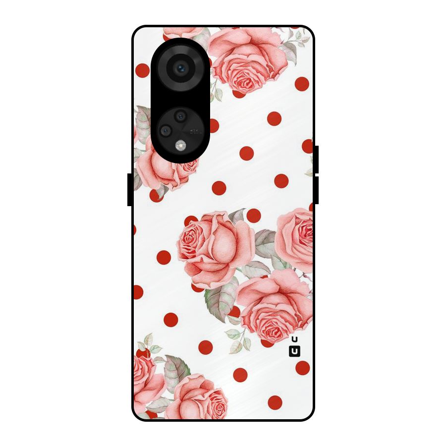 Red Peach Shade Flowers Metal Back Case for Reno8 T 5G