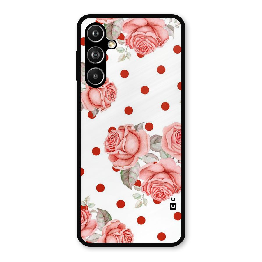 Red Peach Shade Flowers Metal Back Case for Samsung Galaxy M54