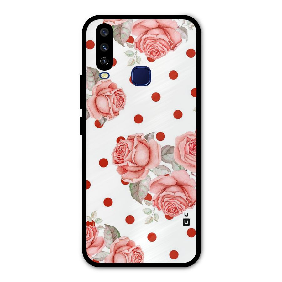 Red Peach Shade Flowers Metal Back Case for Vivo V17