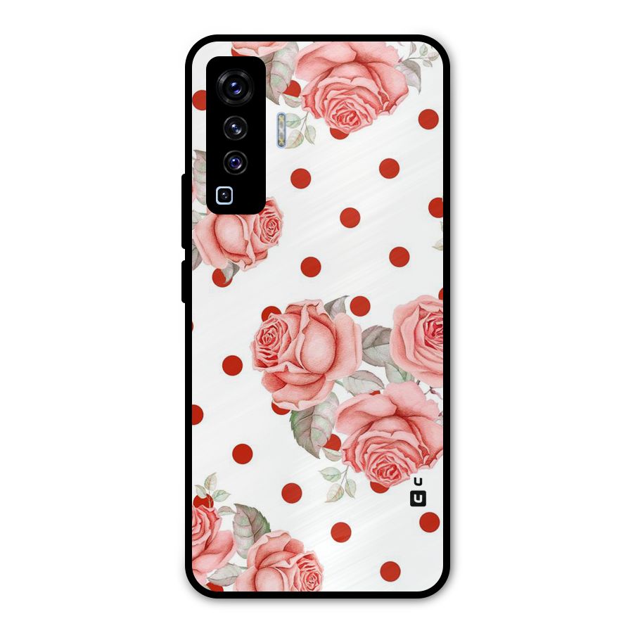 Red Peach Shade Flowers Metal Back Case for Vivo X50