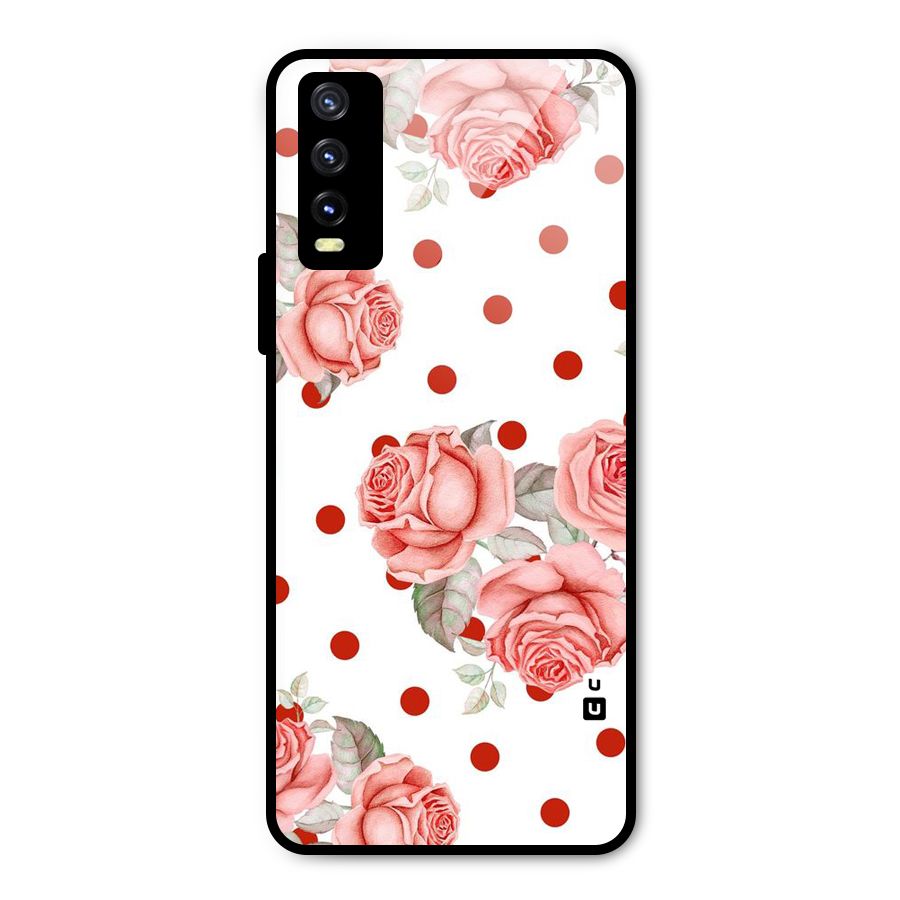 Red Peach Shade Flowers Metal Back Case for Vivo Y20