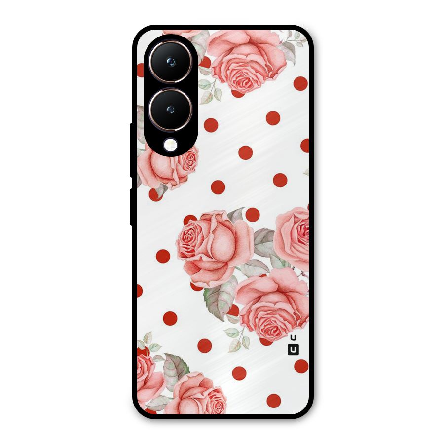 Red Peach Shade Flowers Metal Back Case for Vivo Y28