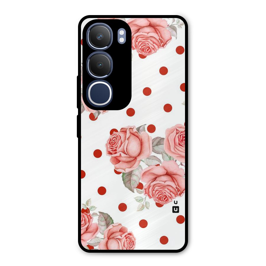Red Peach Shade Flowers Metal Back Case for Vivo Y29