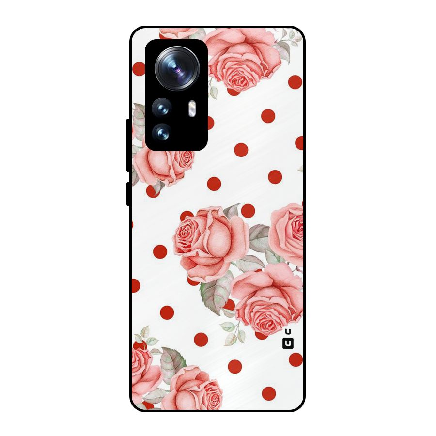 Red Peach Shade Flowers Metal Back Case for Xiaomi 12 Pro