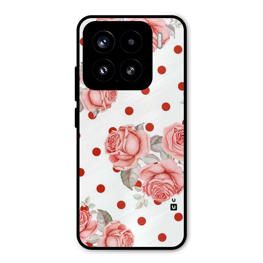 Red Peach Shade Flowers Metal Back Case for Xiaomi 15
