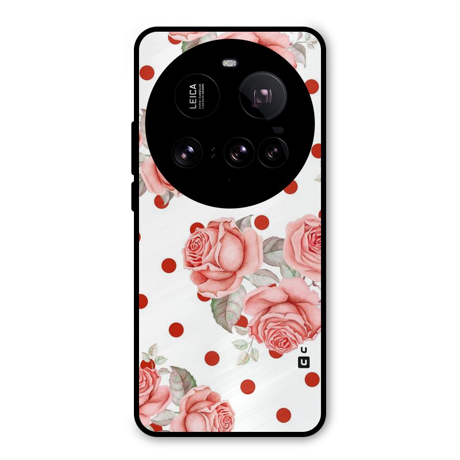 Red Peach Shade Flowers Metal Back Case for Xiaomi 15 Ultra