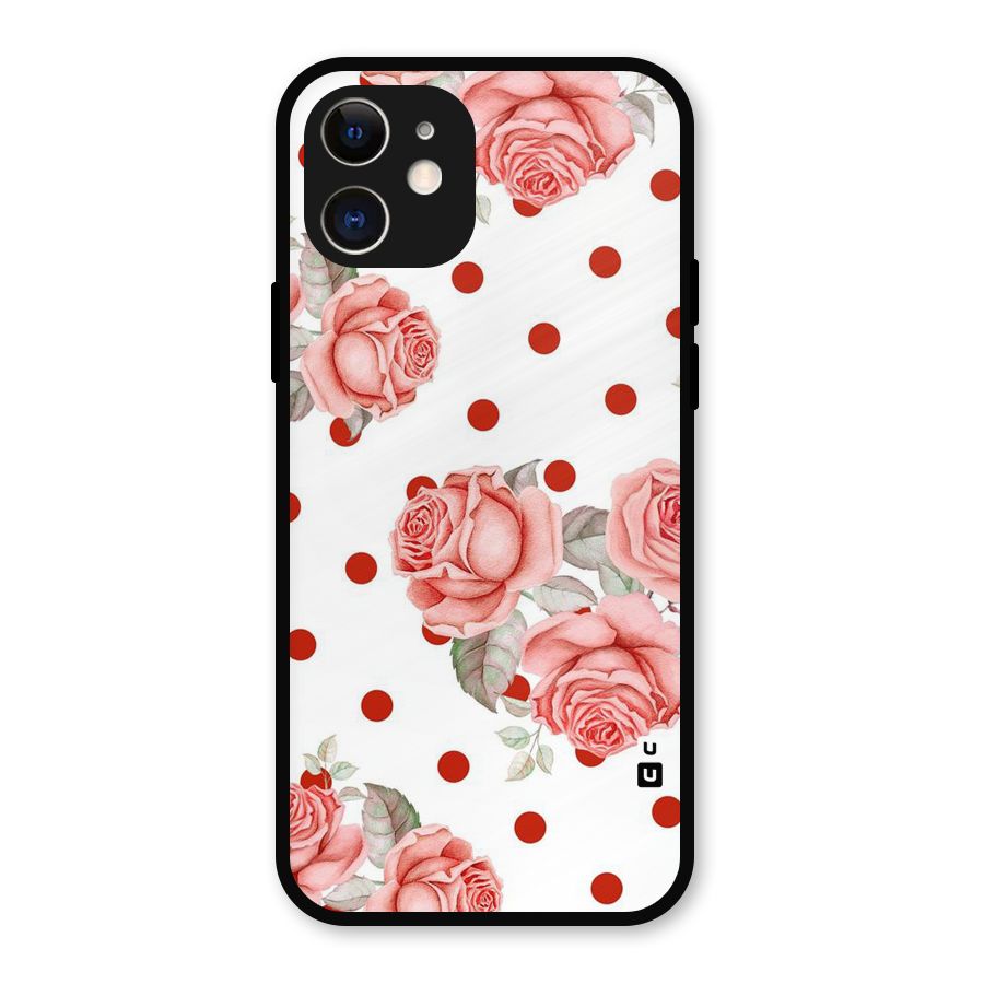 Red Peach Shade Flowers Metal Back Case for iPhone 12