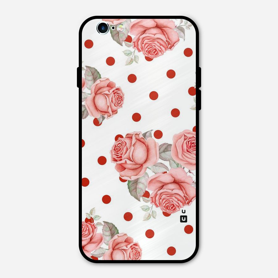 Red Peach Shade Flowers Metal Back Case for iPhone 6 6s
