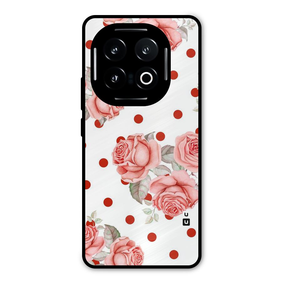 Red Peach Shade Flowers Metal Back Case for iQOO 13