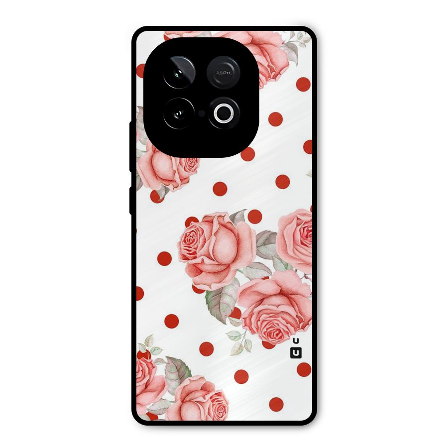 Red Peach Shade Flowers Metal Back Case for iQOO Neo 10