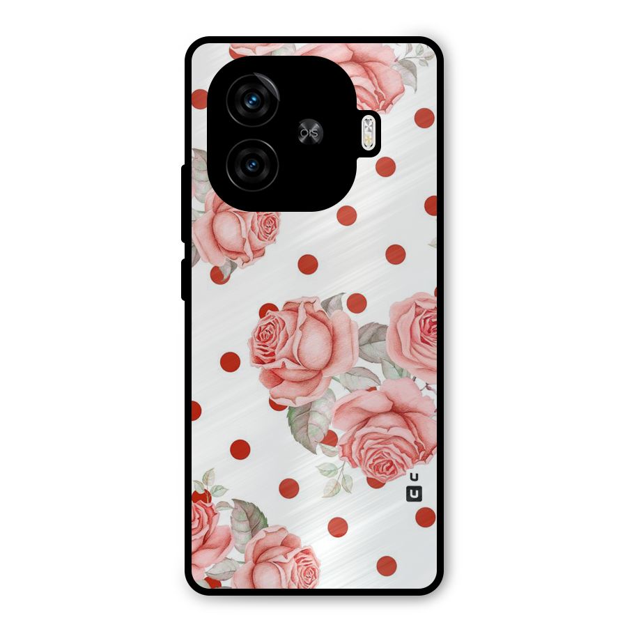 Red Peach Shade Flowers Metal Back Case for iQOO Neo 10R