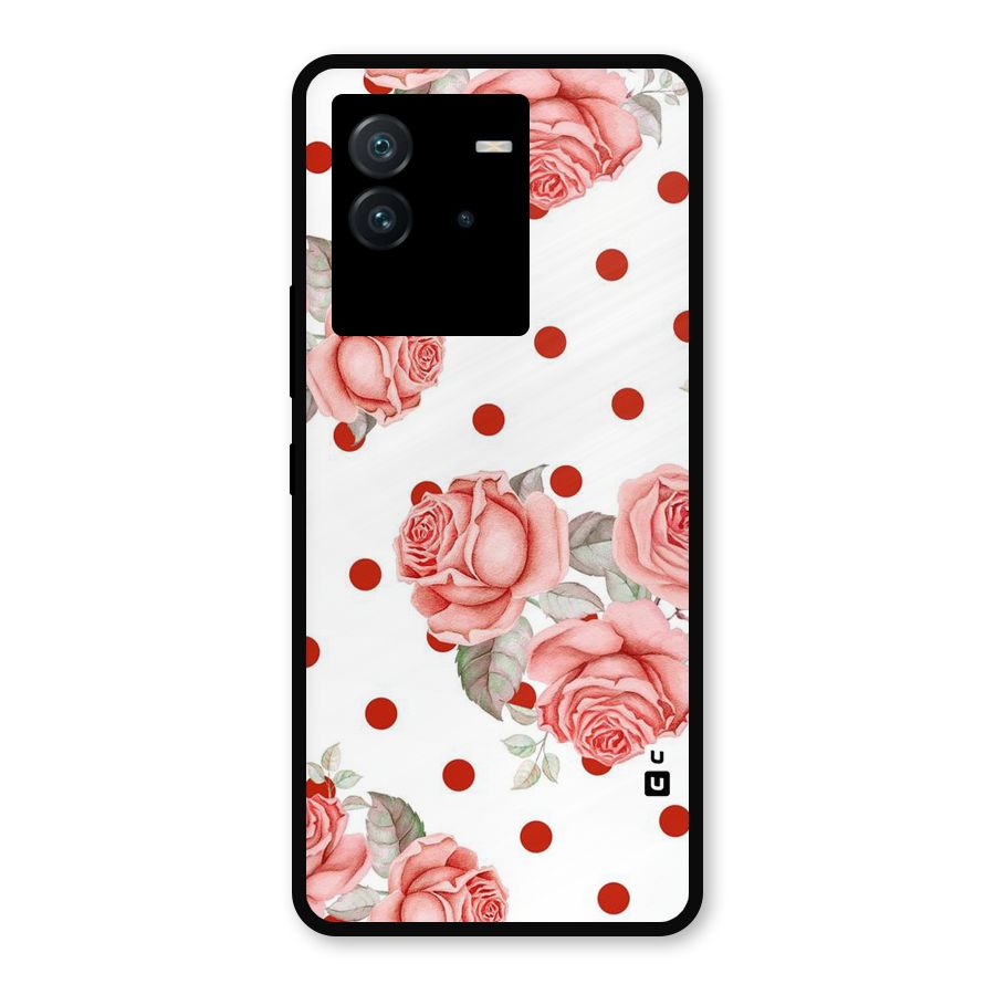 Red Peach Shade Flowers Metal Back Case for iQOO Neo 6 5G