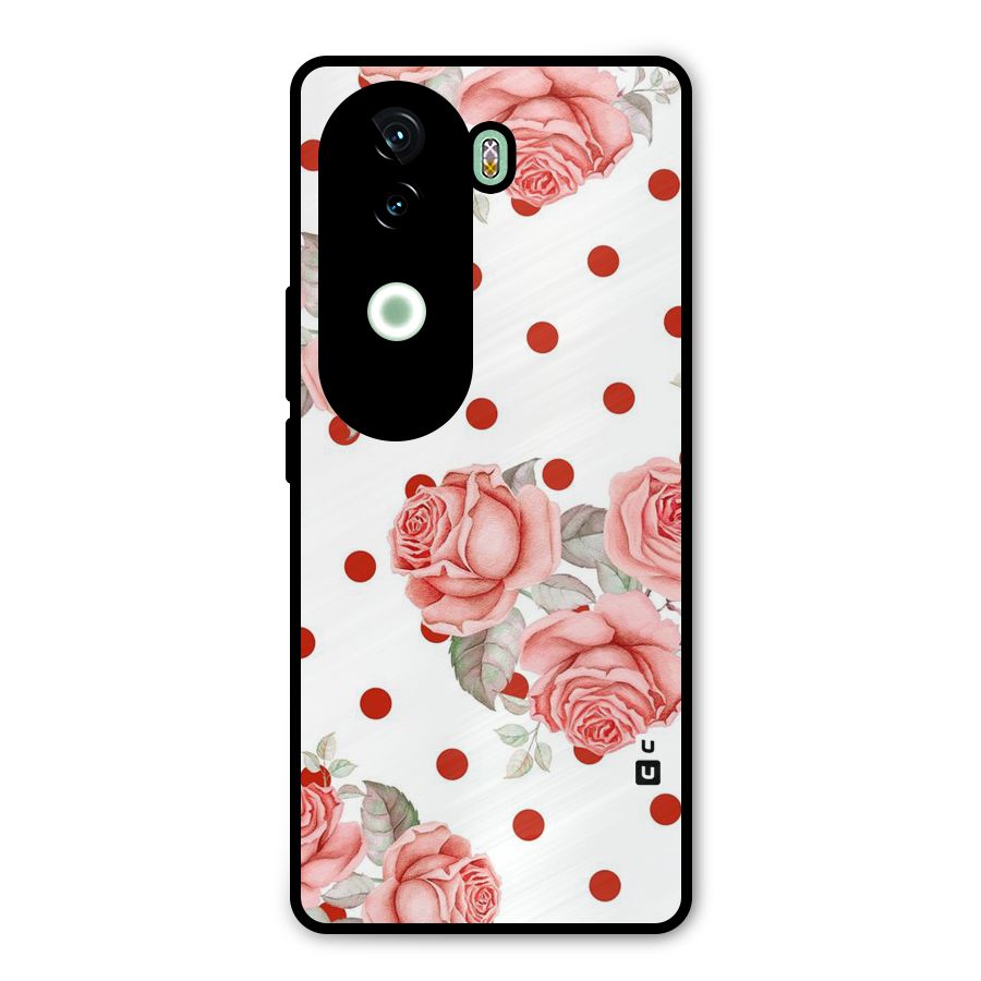 Red Peach Shade Flowers Metal Back Case for iQOO Z9s