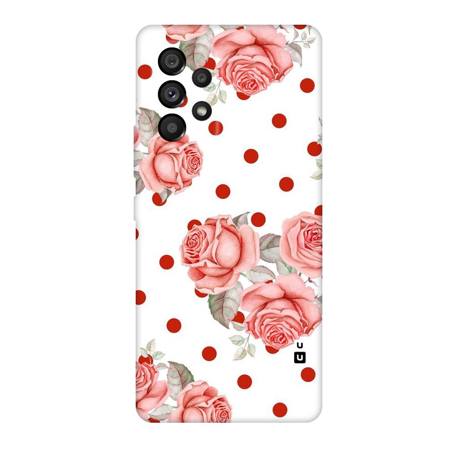 Red Peach Shade Flowers Original Polycarbonate Back Case for Galaxy A53 5G