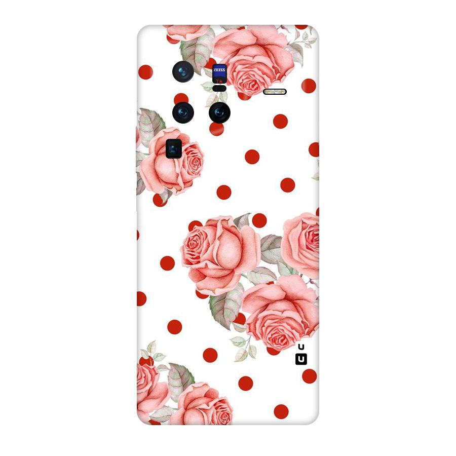 Red Peach Shade Flowers Original Polycarbonate Back Case for Vivo X80