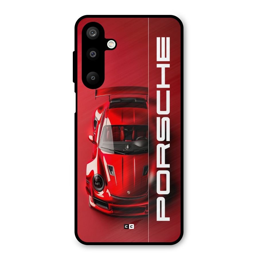 Red Porsche Metal Back Case for Galaxy M16