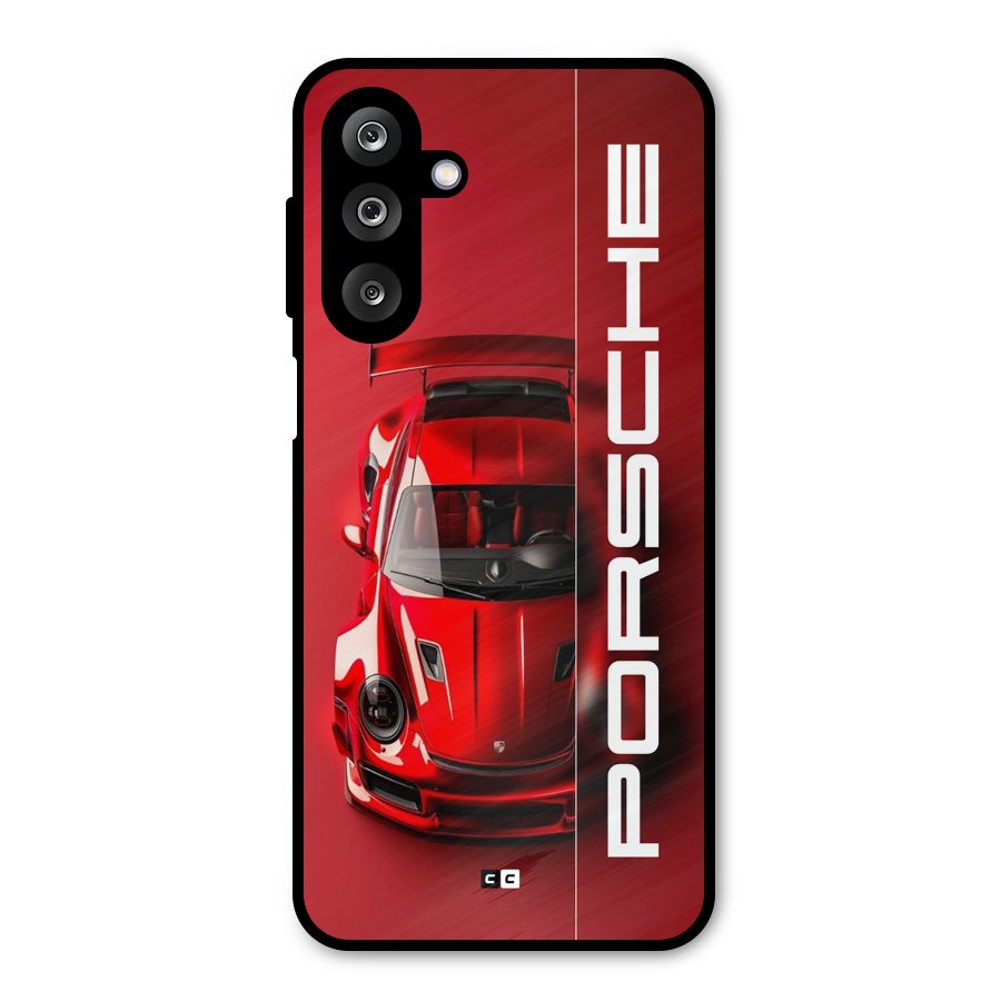 Red Porsche Metal Back Case for Galaxy M36