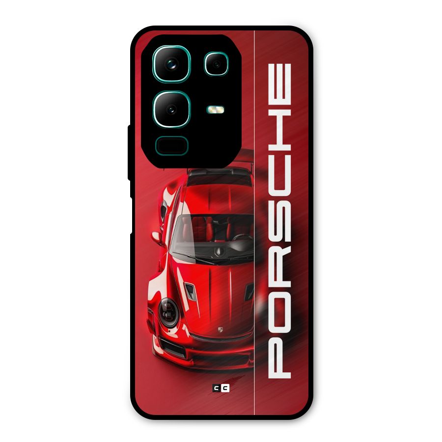 Red Porsche Metal Back Case for Infinix Note 50x