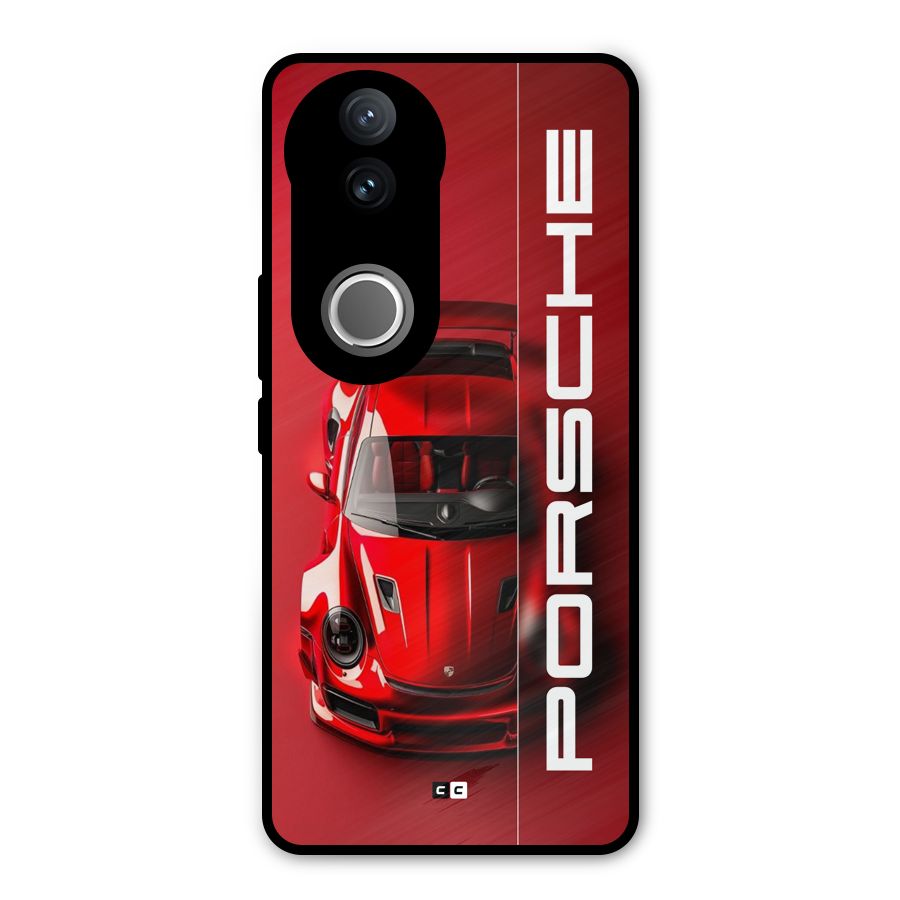 Red Porsche Metal Back Case for Vivo V50e