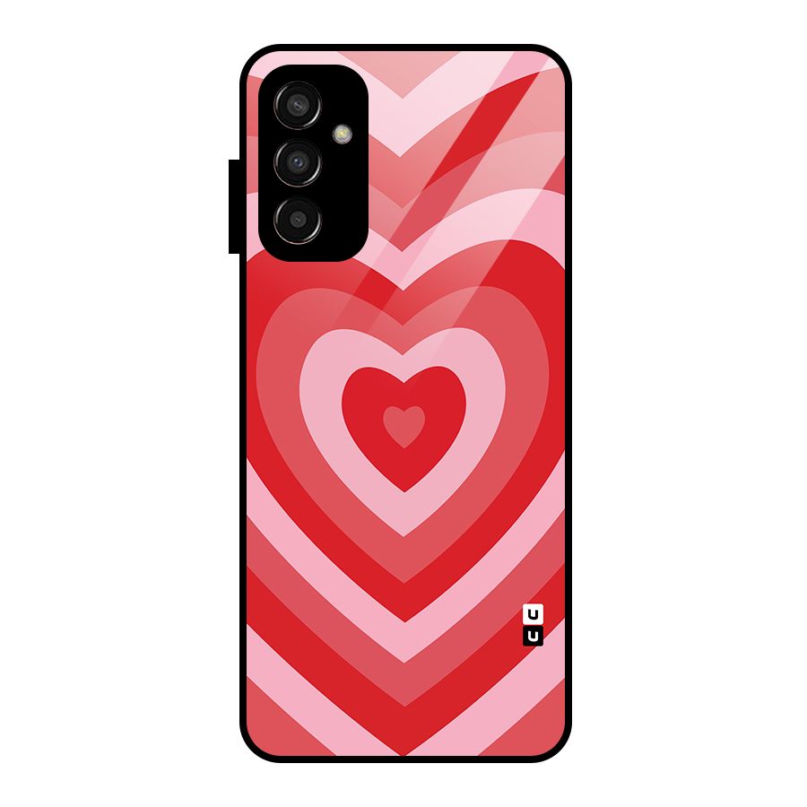 Red Retro Hearts Glass Back Case for Galaxy F13