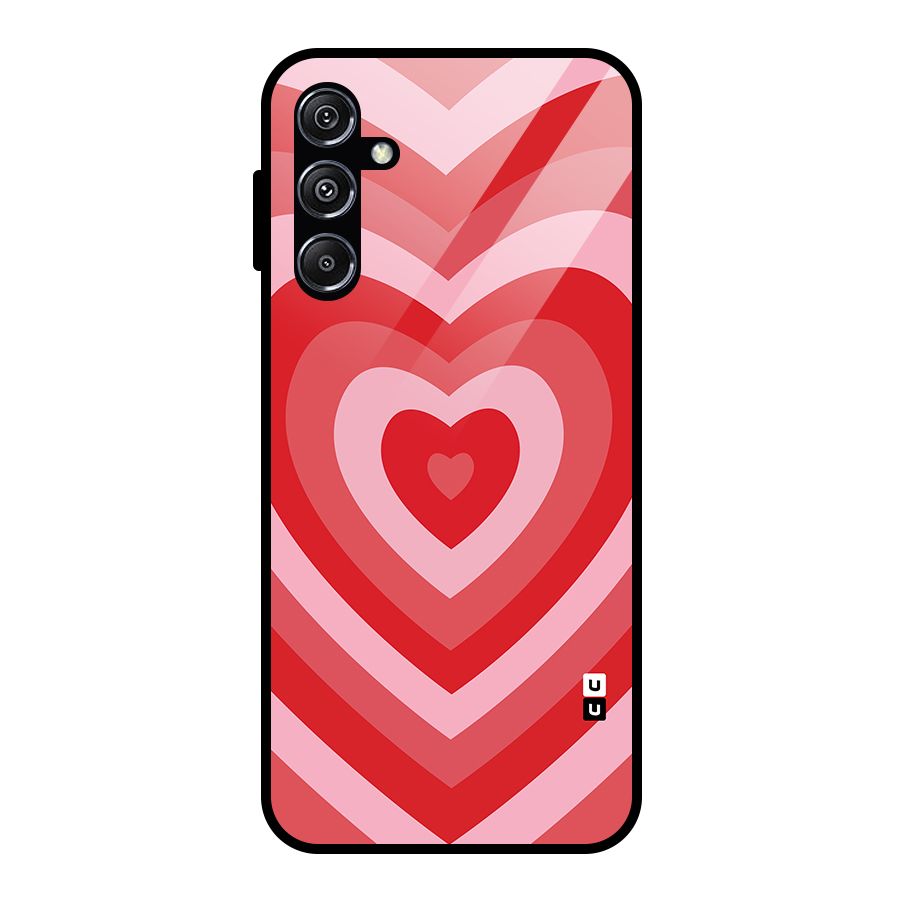 Red Retro Hearts Glass Back Case for Galaxy M34 5G